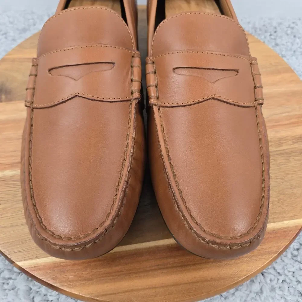 Polo Ralph Lauren Men 10.5D Reynold Brown Casual Full Strap Driving Penny Loafer